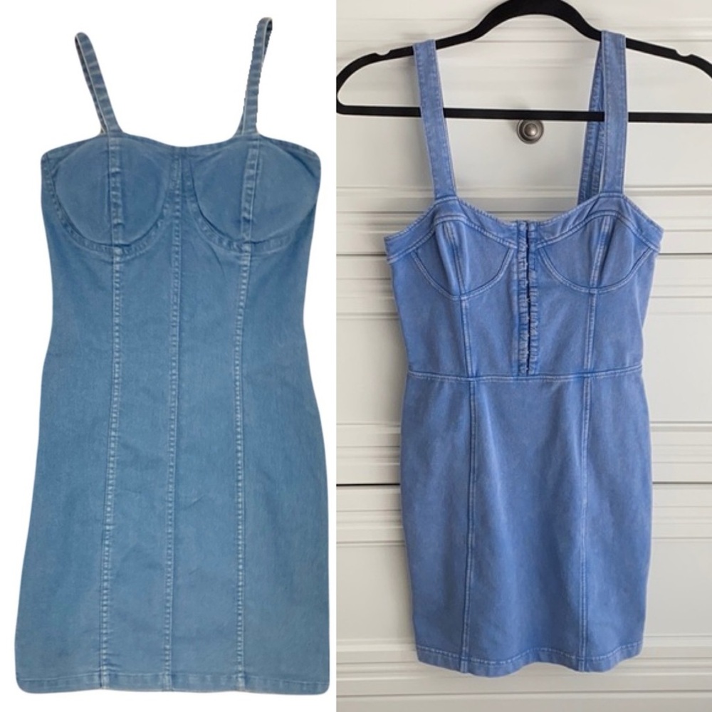 5 for $25 Derek Heart denim zip up stretch dress - Picture 7 of 7